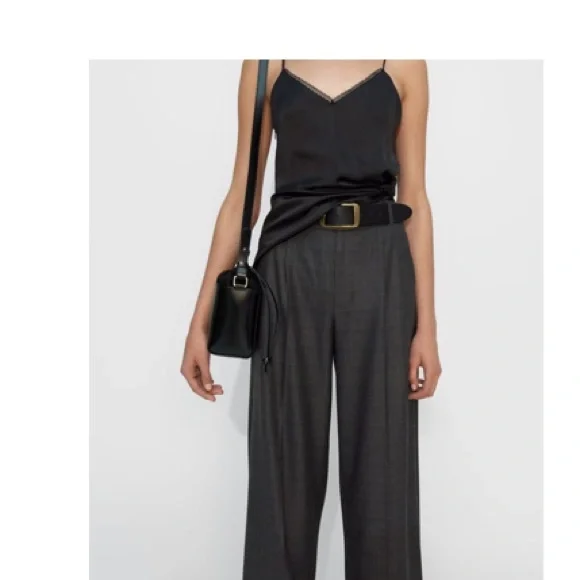 Zara black silky tank top - Picture 1 of 2